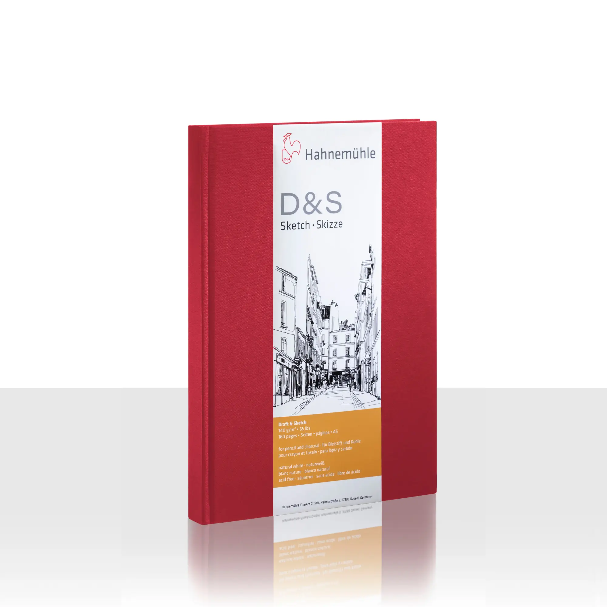 sketchbook, red cover, hardcover, A5, D&S Sketch