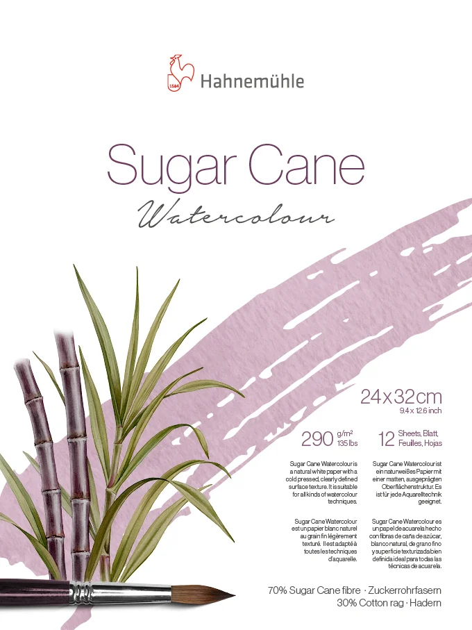 watercolor, sugar cane, brush, bamboo, paper pad