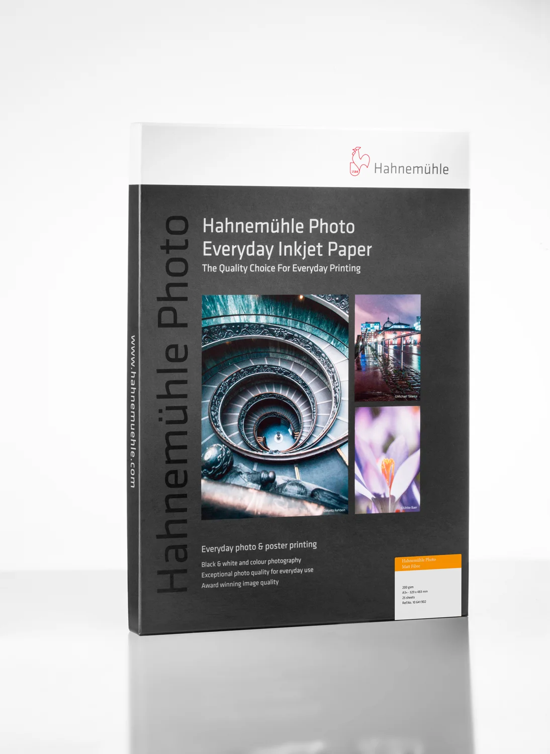 photo paper, inkjet paper, packaging, spiral stair photo, Hahnemühle