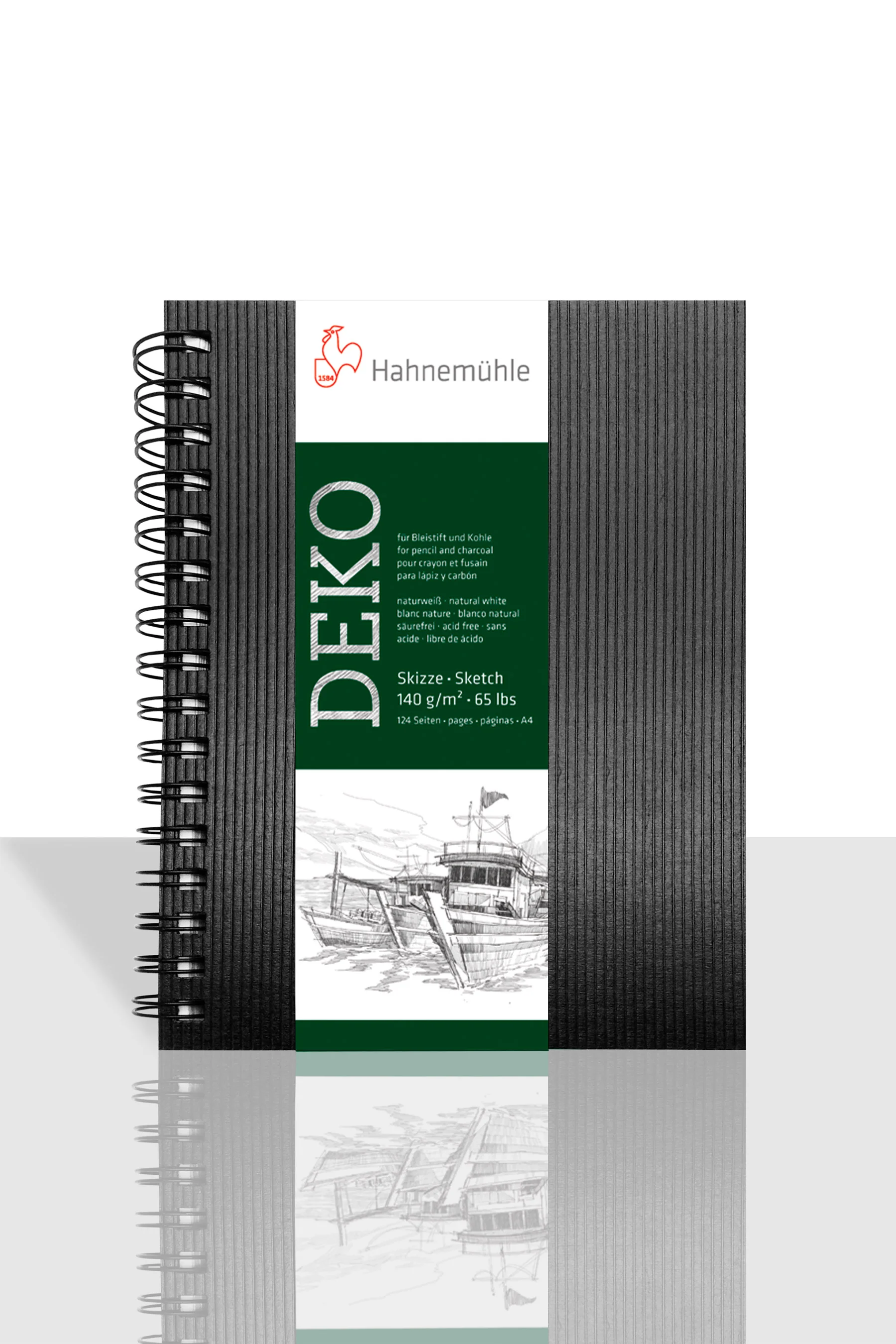 spiral notebook, sketch book, green label, hardcover, design sketchbook