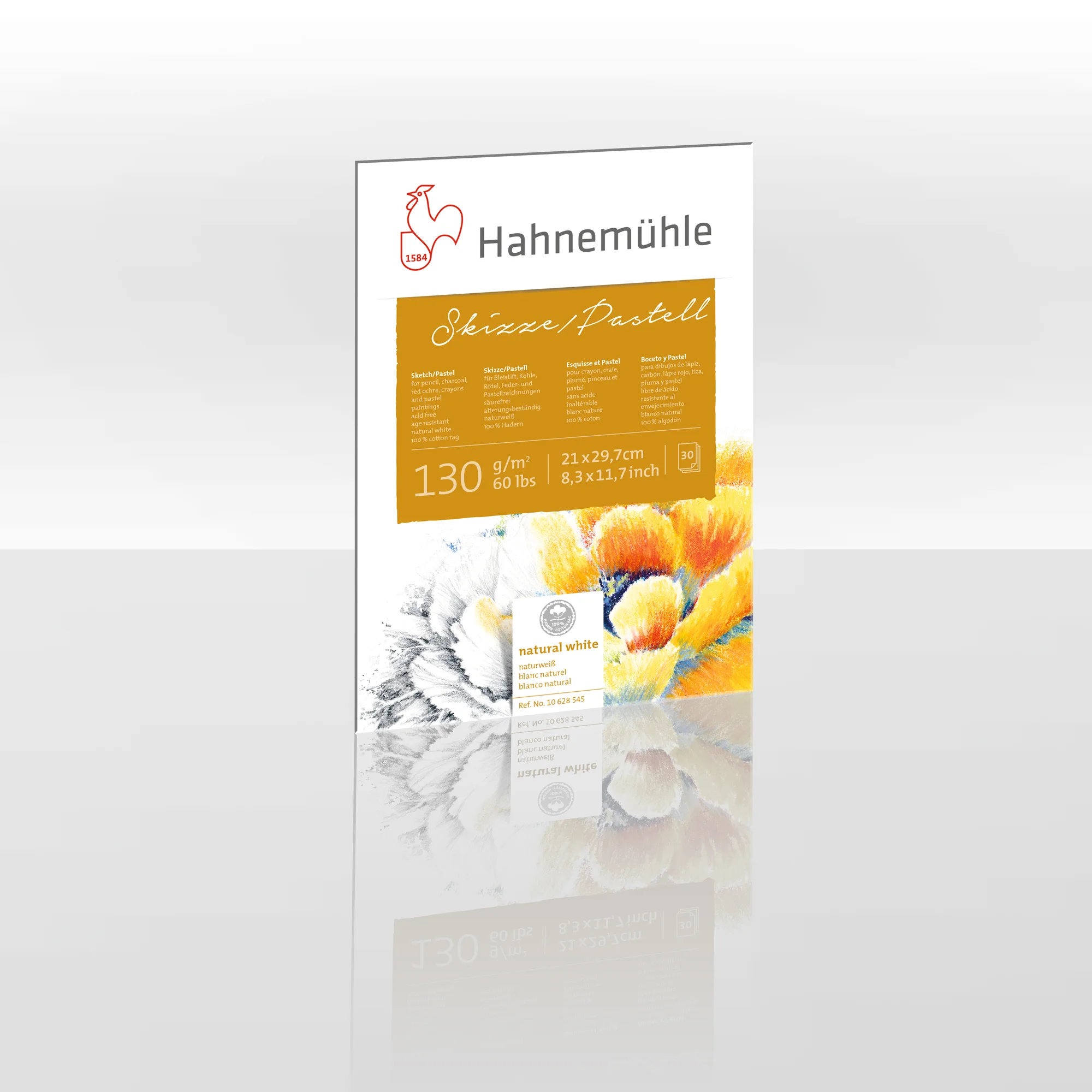 artist paper, sketch pad, pastel paper, Hahnemühle, natural white