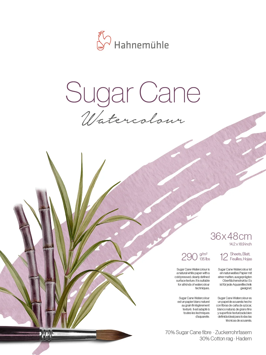 sugar cane, watercolor, art paper, paintbrush, bamboo plant