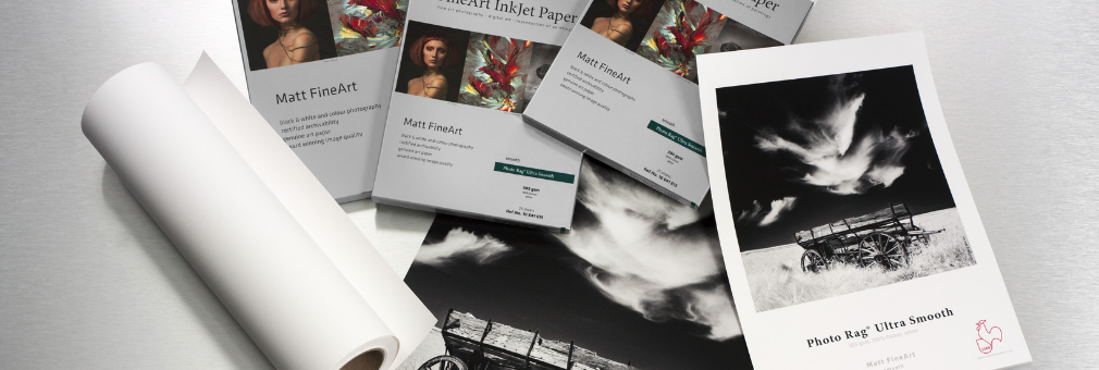Matt FineArt Smooth as roll, pack and printed sample sheet
