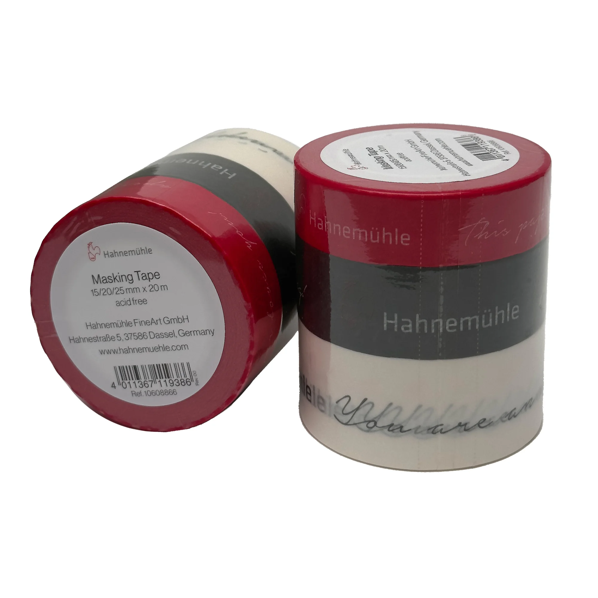 masking tape, adhesive tape, red black white, 3-layer roll, acrylic tape