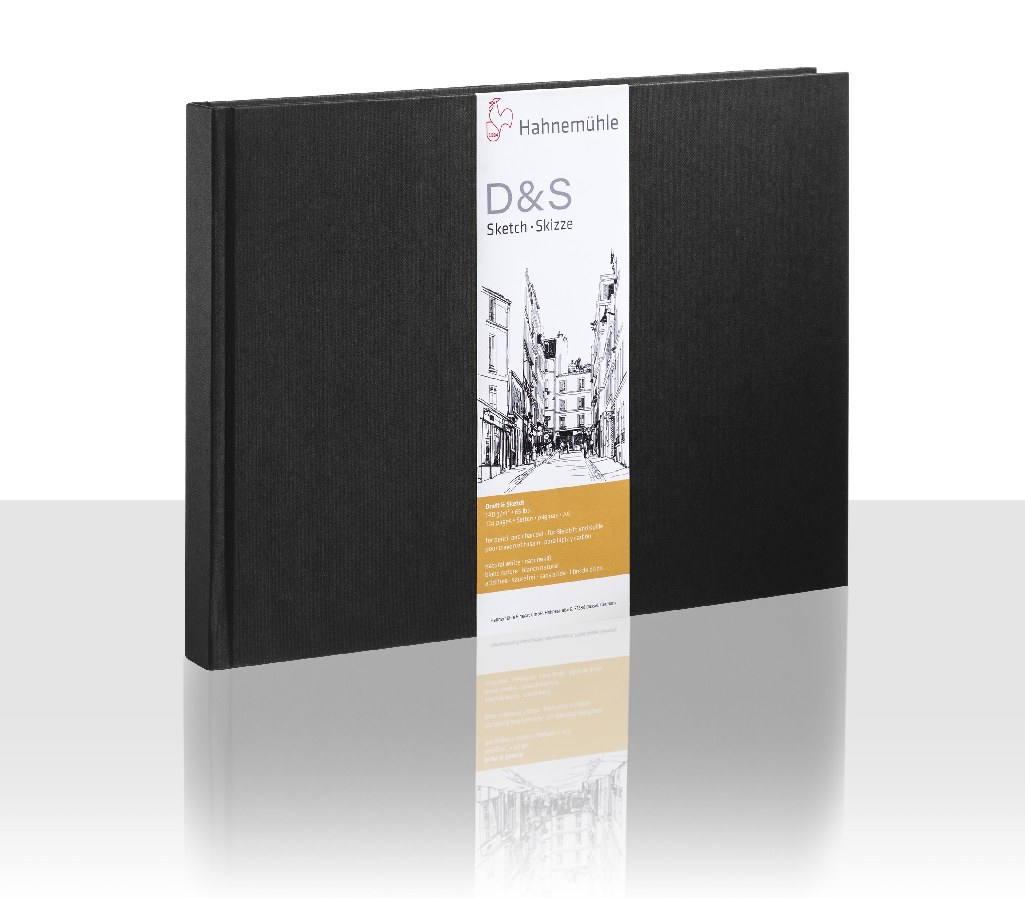 Hahnemuhle Portrait Stitched D&S Sketch Book (Black Cover, A6, 62 Sheets)