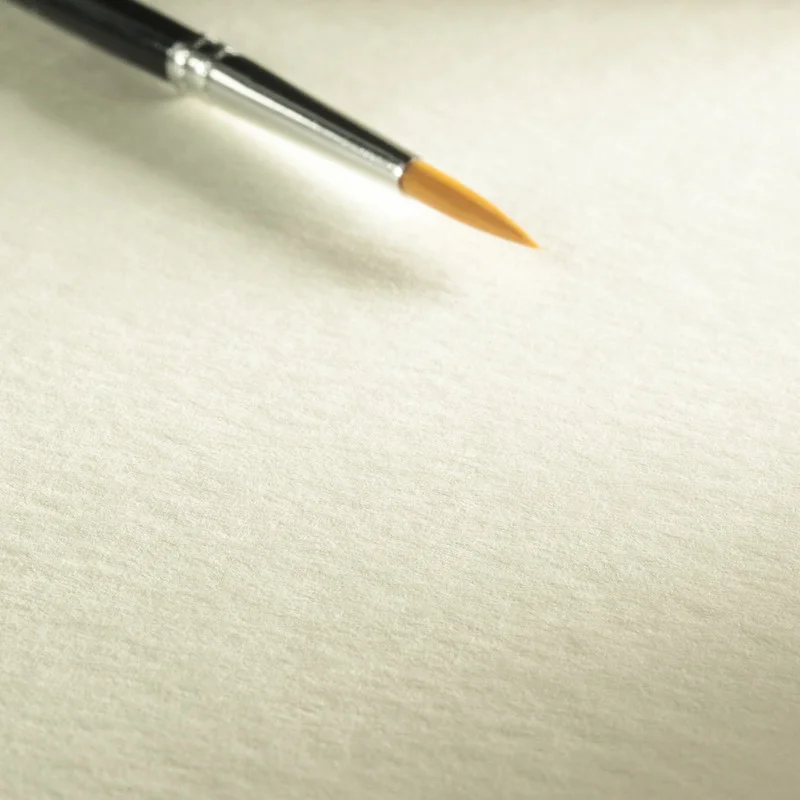 paintbrush, watercolor, golden tip, art supply, blank paper