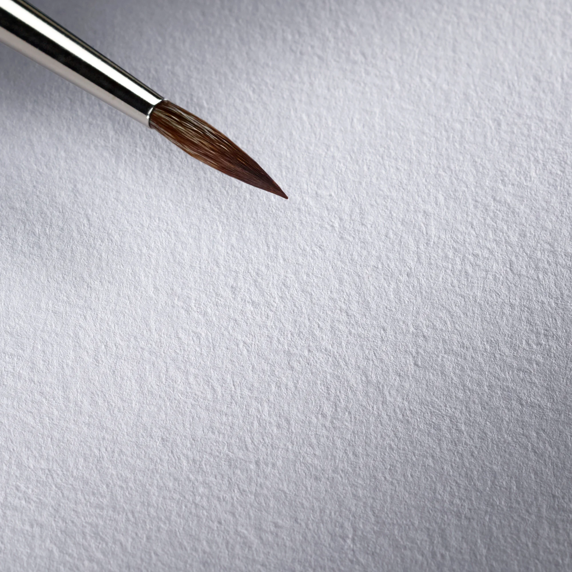 paintbrush, art supplies, watercolor brush, brown bristles, metal ferrule