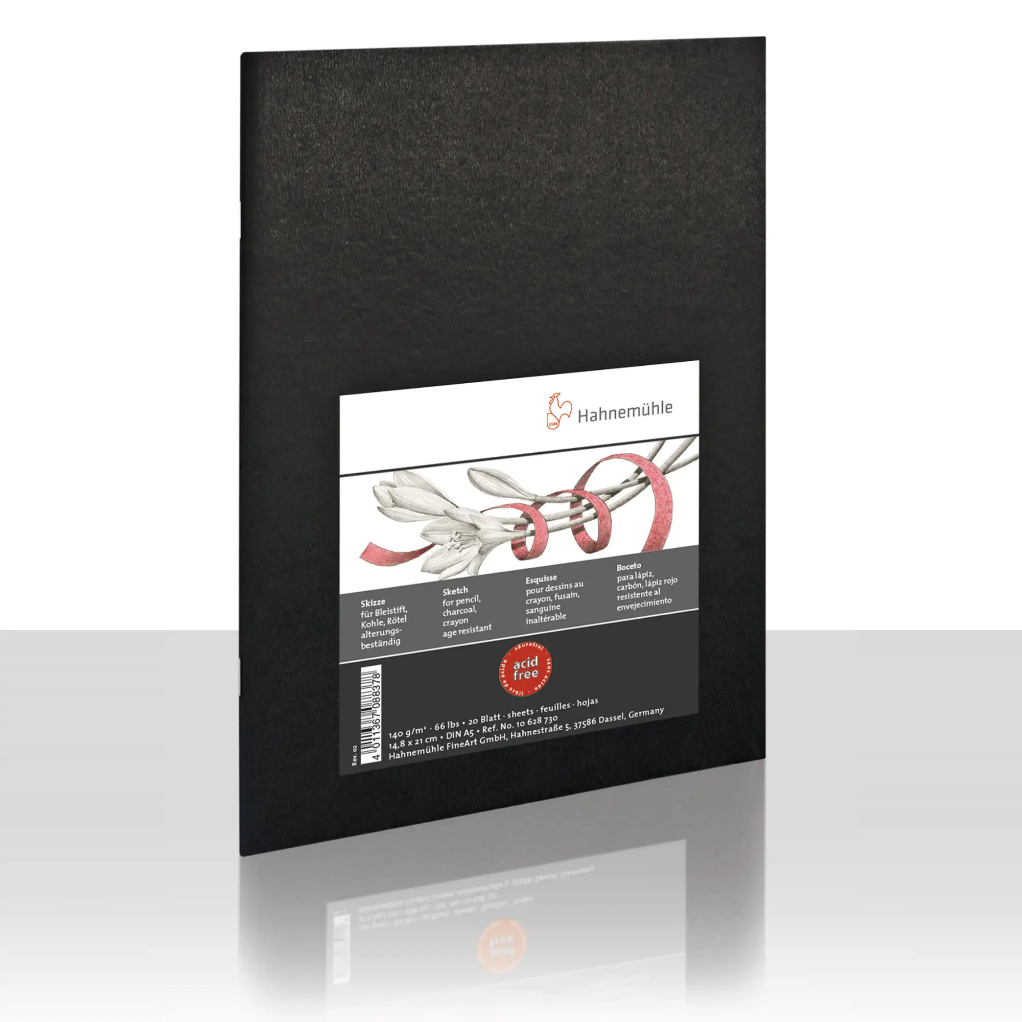 sketchbook, notebook, black cover, binding, paper size
