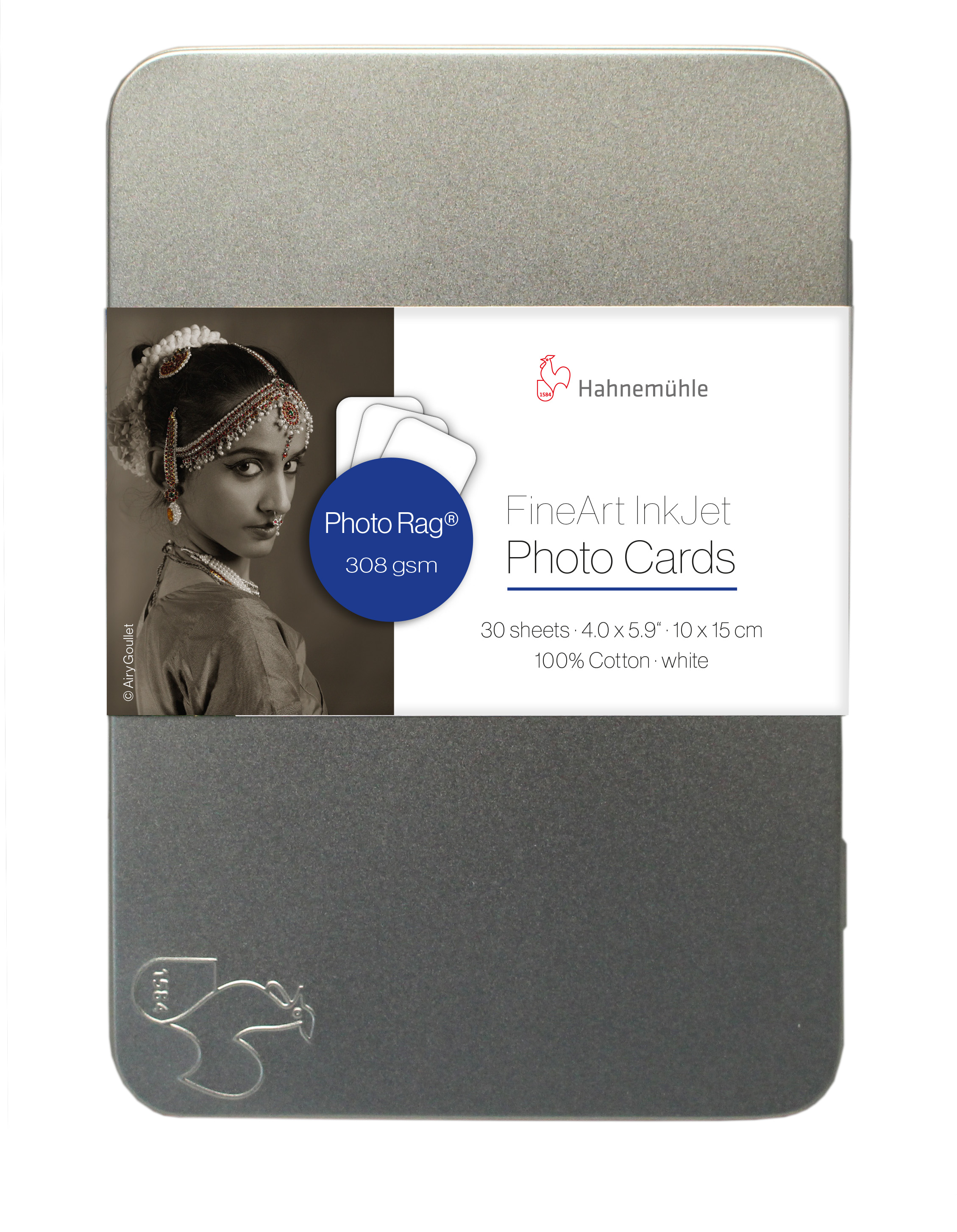 10640770-Photocards-Photo-Rag-10x15 metal box with Hahnemuehle engraving and product banderole
