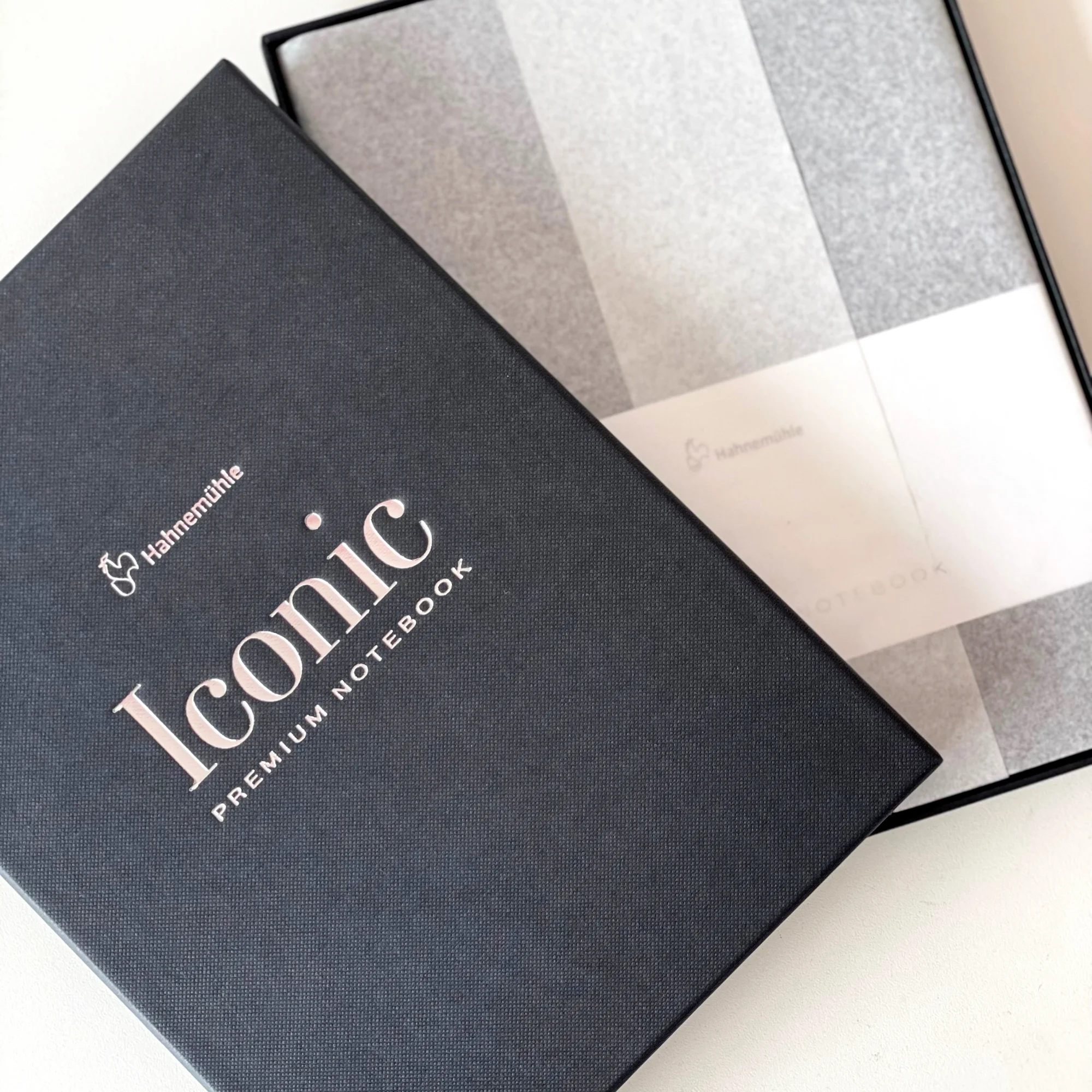 notebook, premium, soft cover, grid pattern, packaging