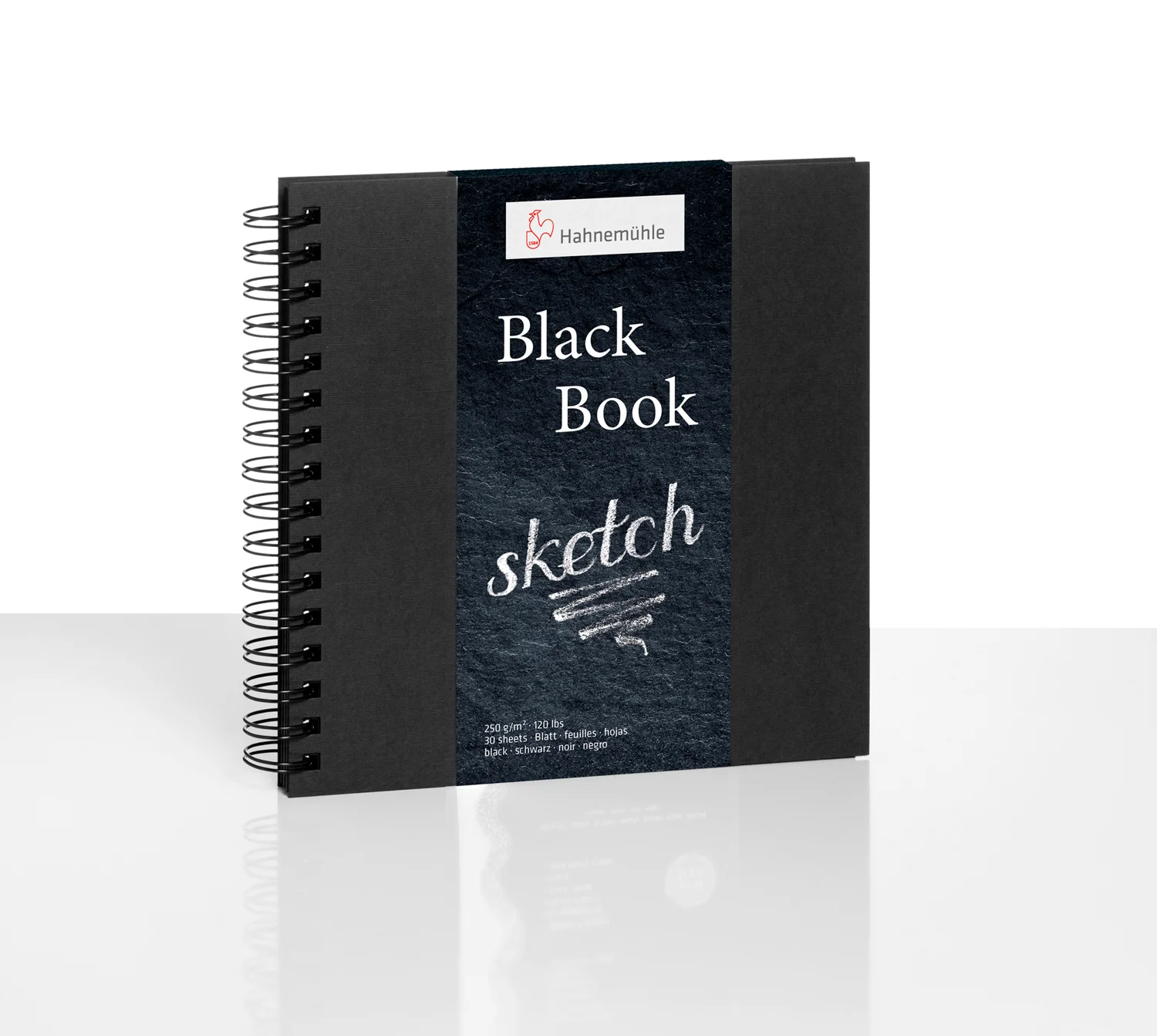 notebook, spiral binder, black cover, sketchbook, journal