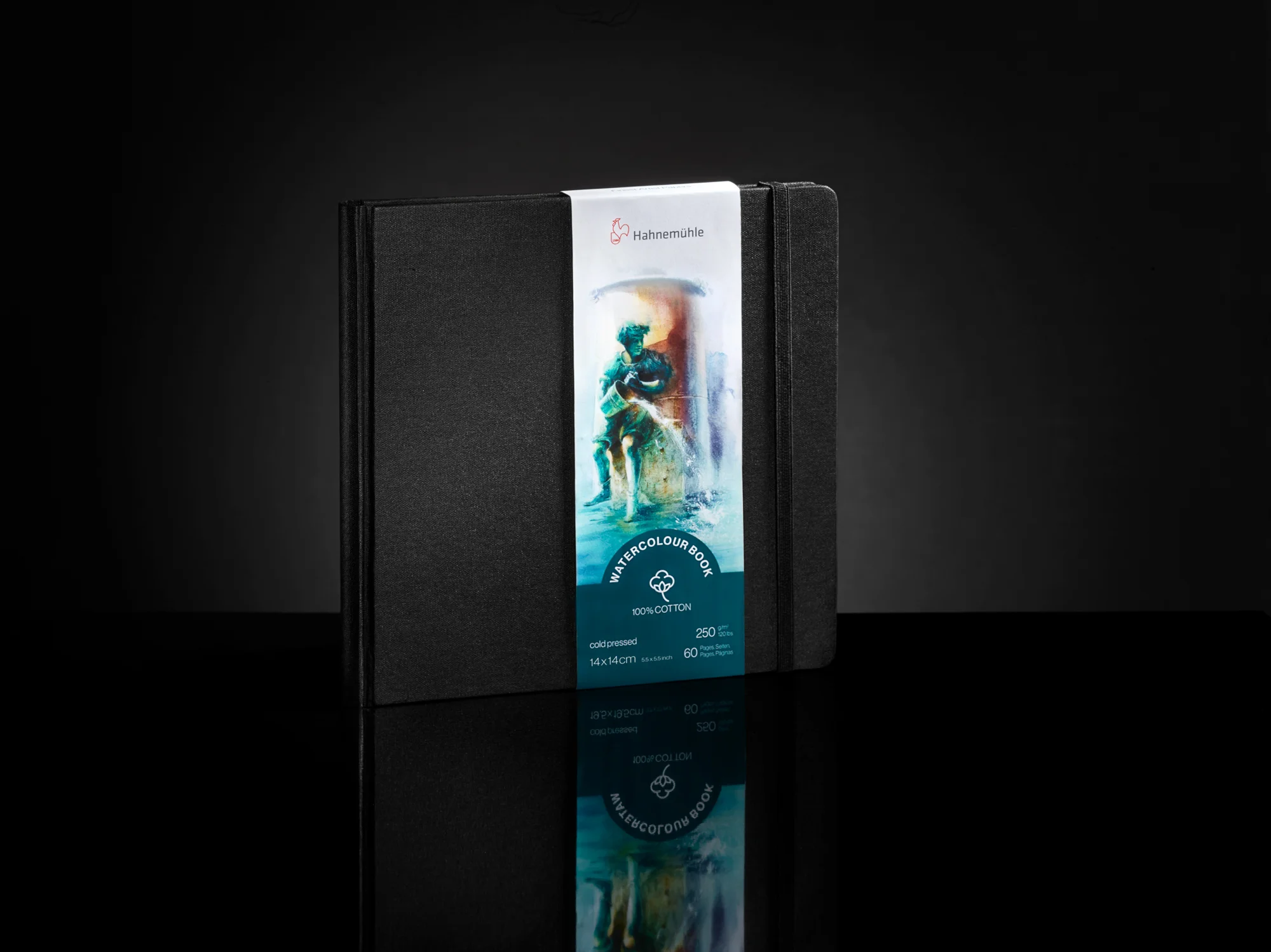 notebook, watercolor, art book, softcover, black cover
