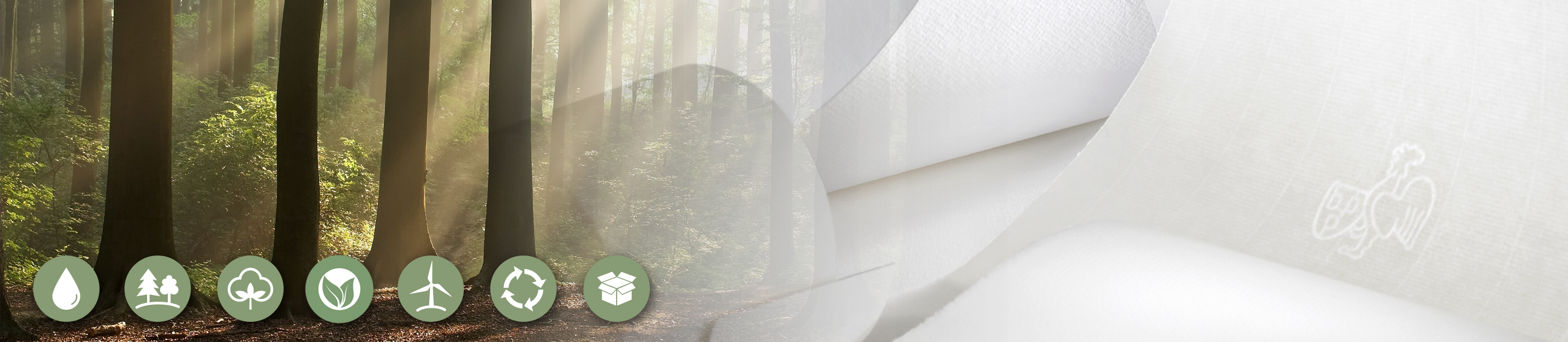 forest scenery with green icons