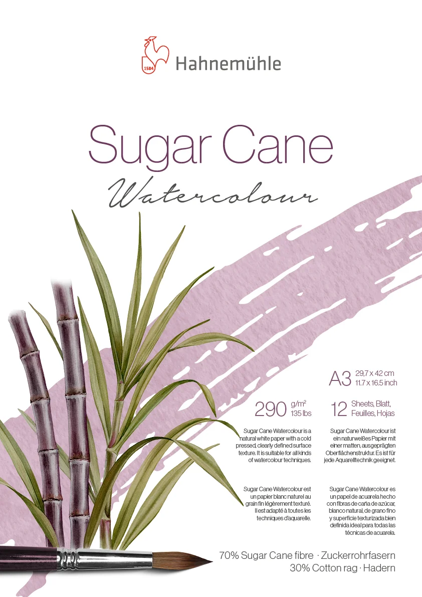 watercolor, sugar cane, bamboo, brush, paper