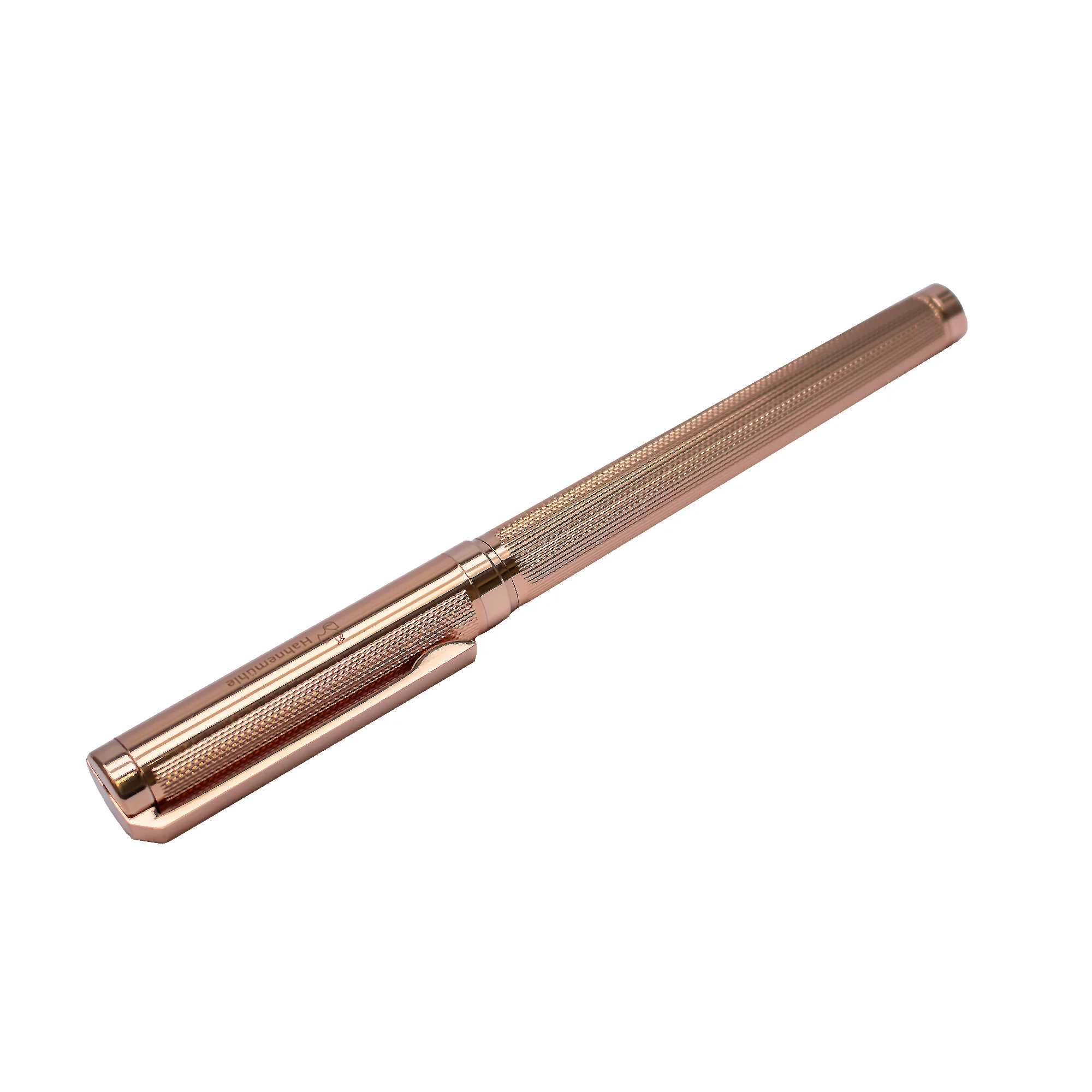  pen, rose-gold, metal, knurled, folding-clip