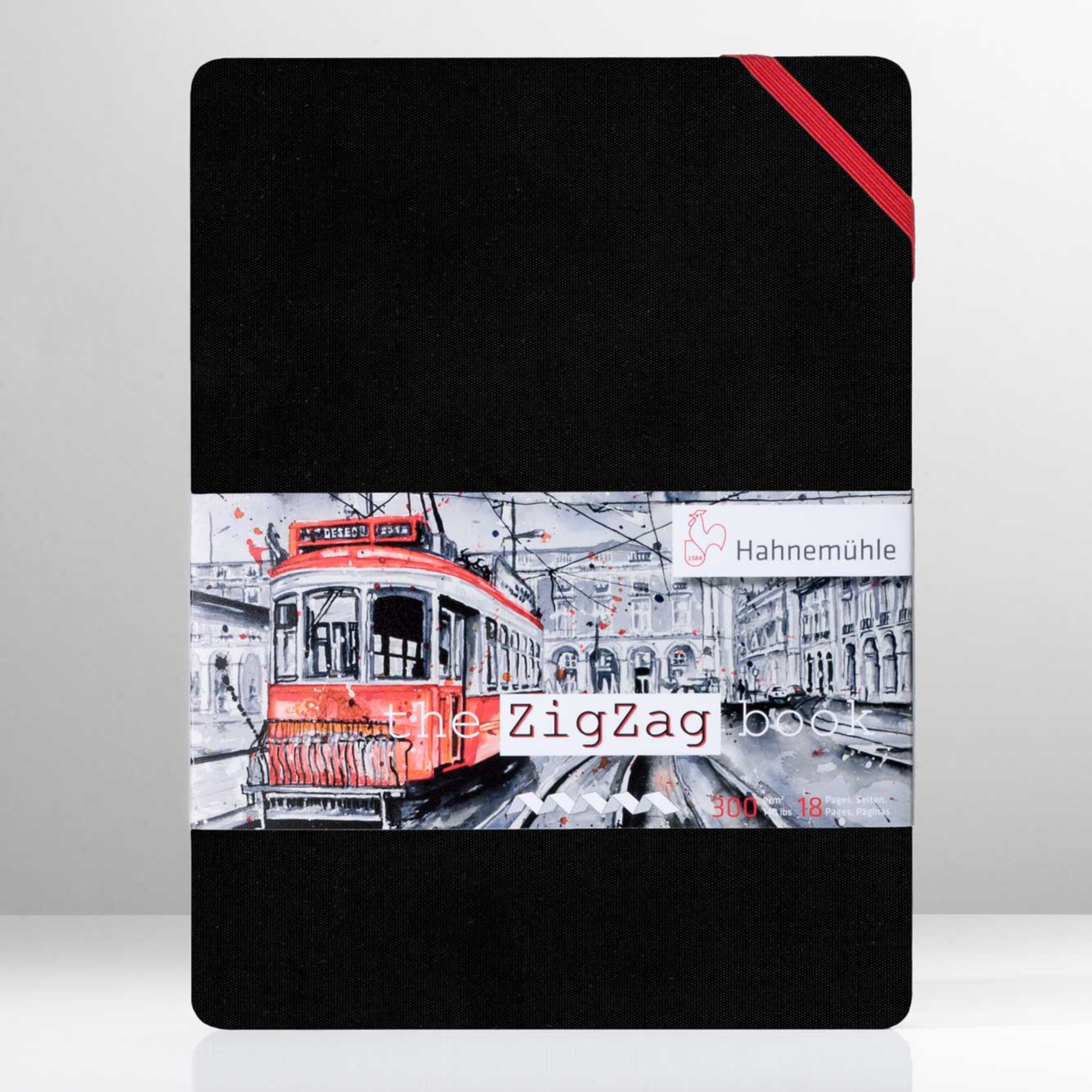 notebook, black, red, cable car, the ZigZag book