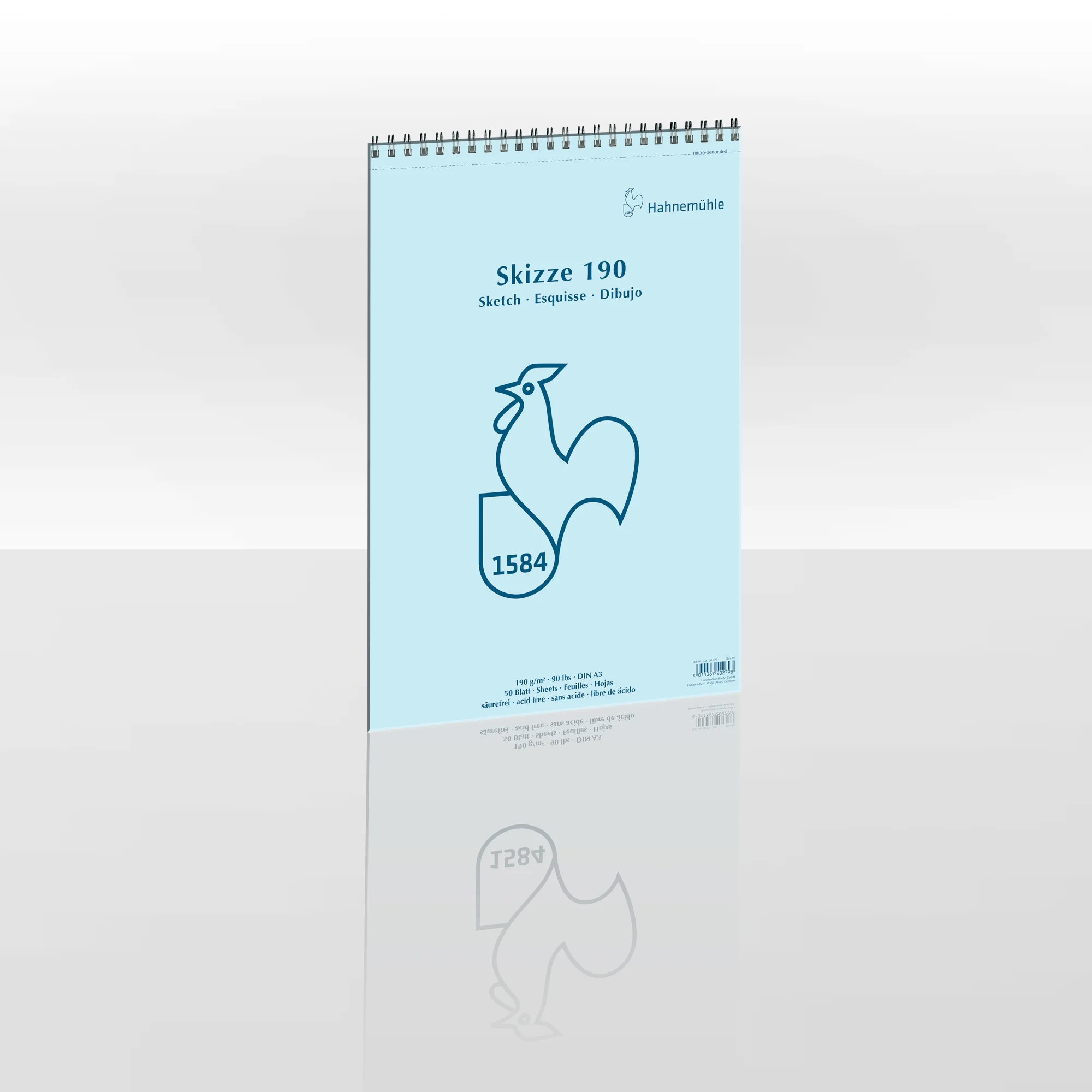 calendar, wall calendar, rooster graphic, blue color, A3 format