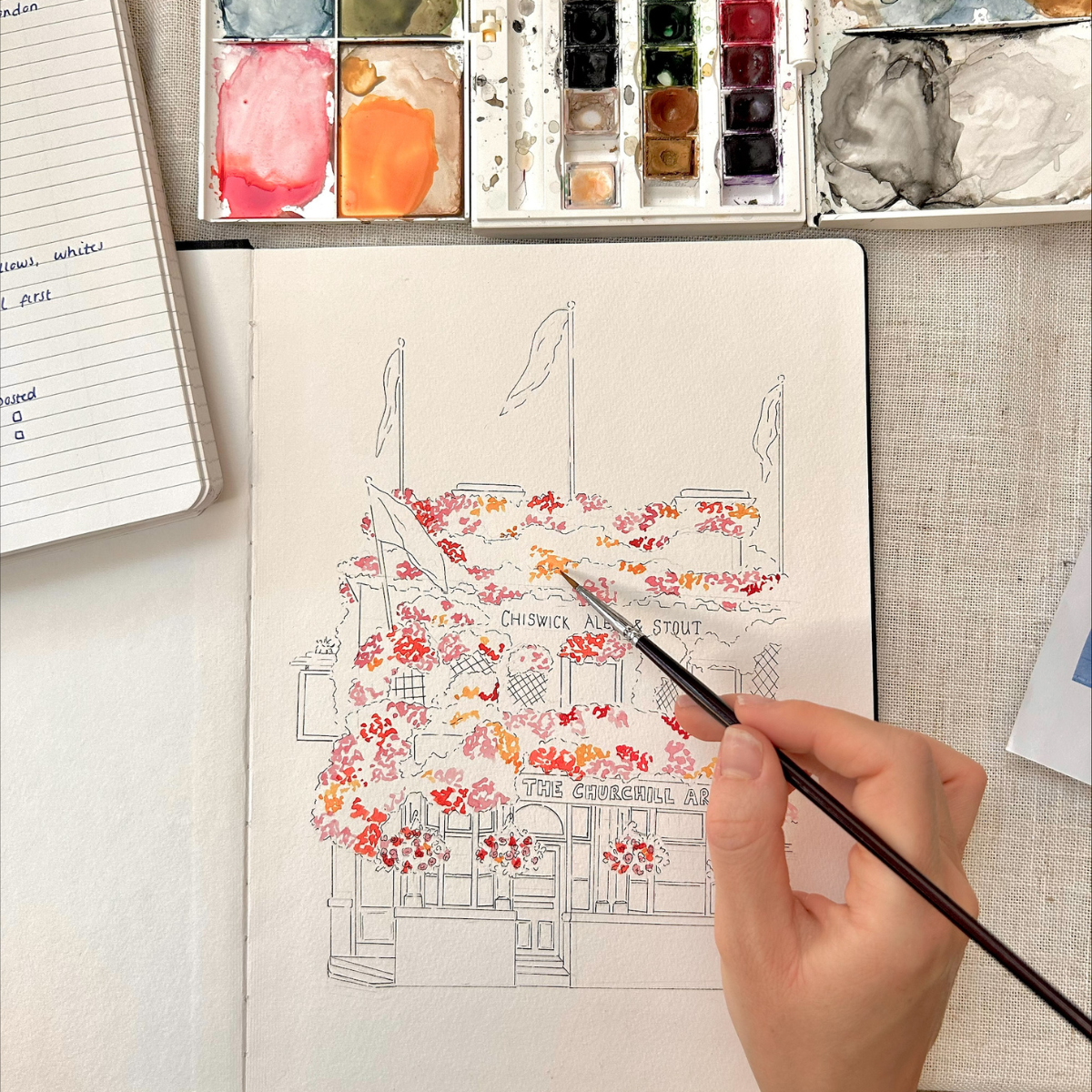 watercolor, painting, sketch, pencil, artwork