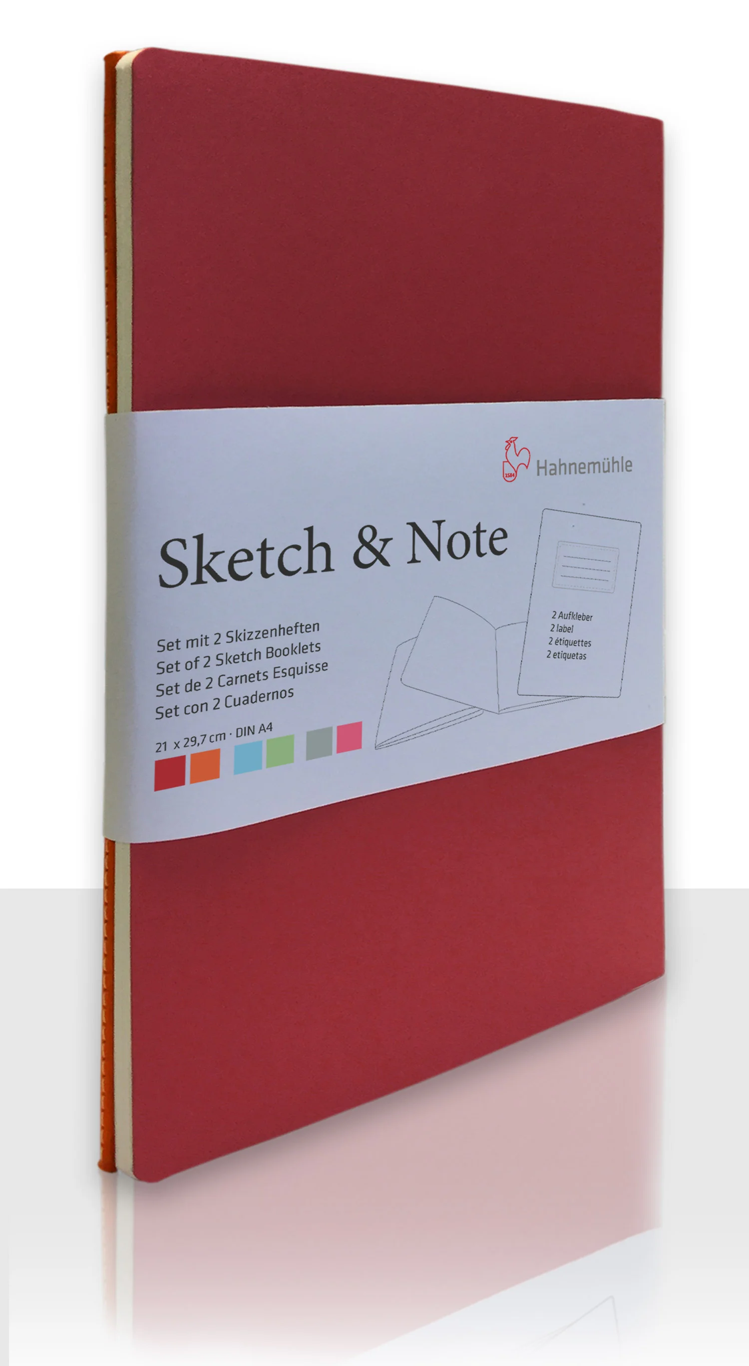 Sketchbook, Notebook, A4, Red cover, Two sketchbook set