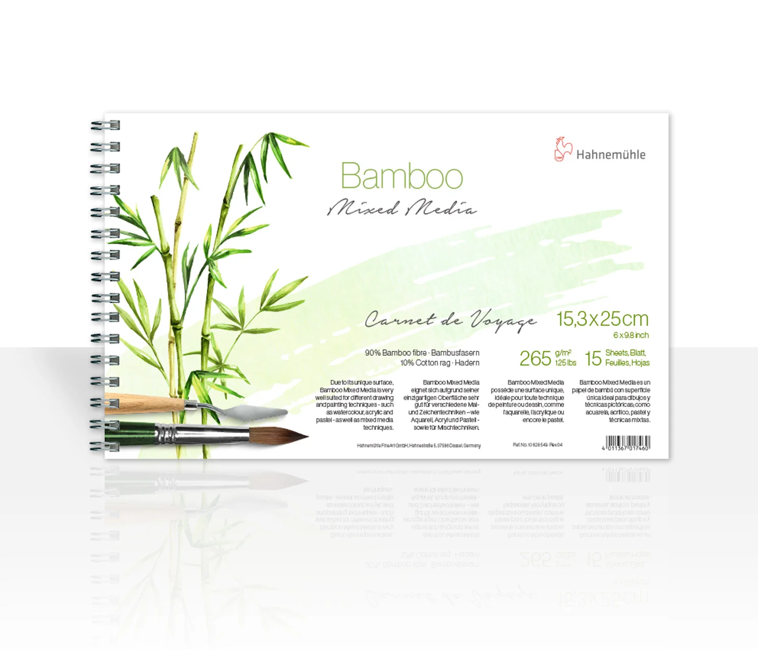 bamboo, notebook, spiral-bound, art supplies, brushes
